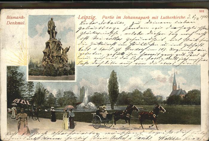 Leipzig Johannapark Lutherkirche Bismarck-Denkm