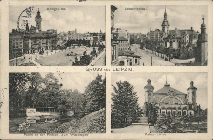 LEIPZIG Sachsen Johannisplatz Palmengarten Wassergott Pleisse
