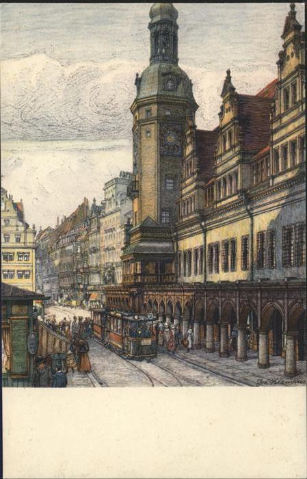 Leipzig Künstlerkarte Strassenbahn Museum