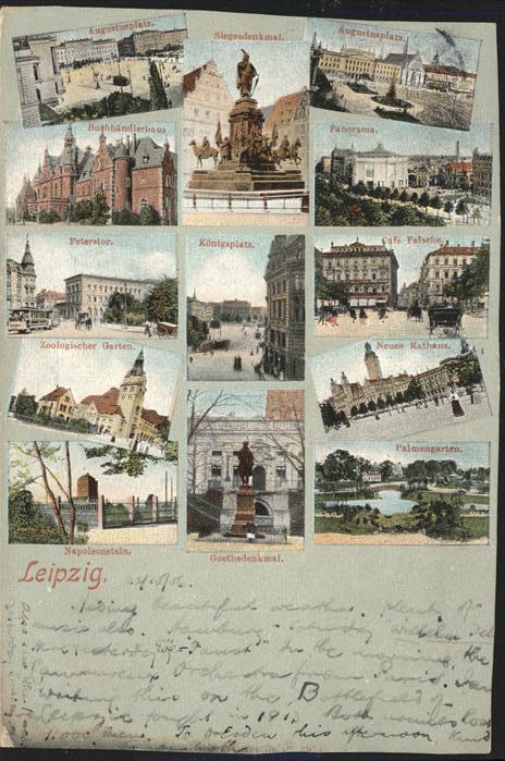 Leipzig Augustusplatz Siegesdenkmal Cafe Felsch