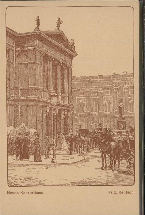 Leipzig Konzerthaus Künstlerkarte Fritz Rentsch