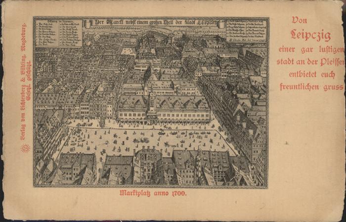 LEIPZIG Sachsen Pleisse Marktplatz anno 1700