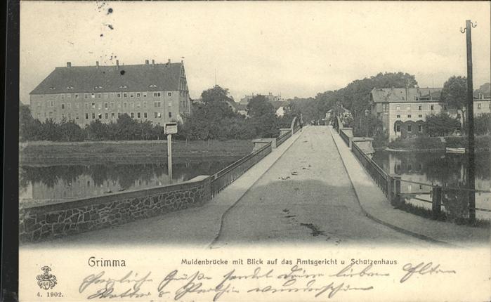 Grimma Muldenbrücke mit Blick aufs Amtsgericht