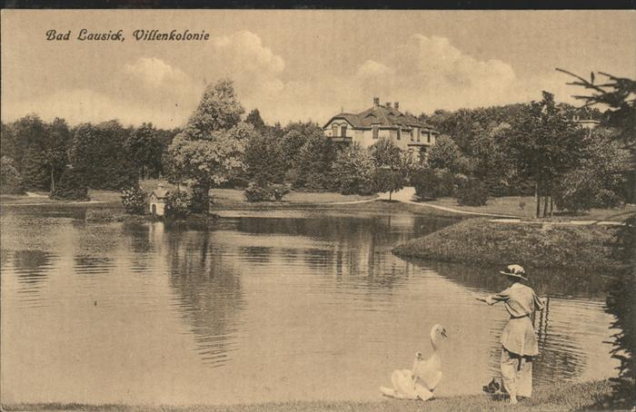 Bad Lausick Villenkolonie mit Schwanenteich