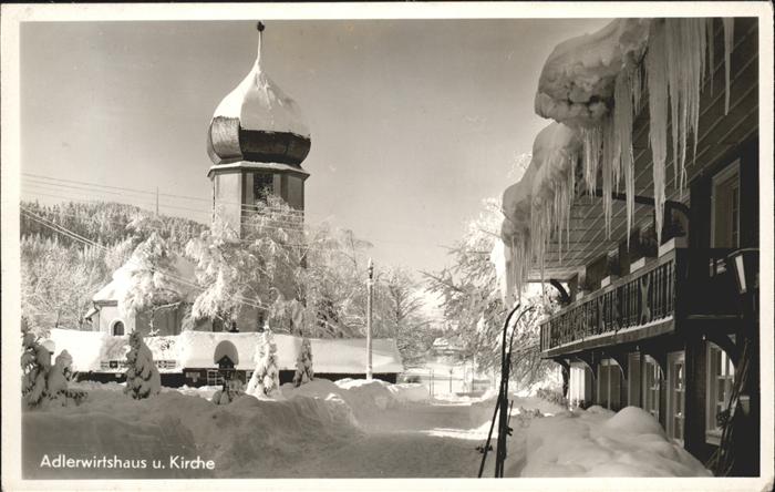 Hinterzarten Breisgau-Hochschwarzwald BW Adlerwirtshaus Kirche Winter