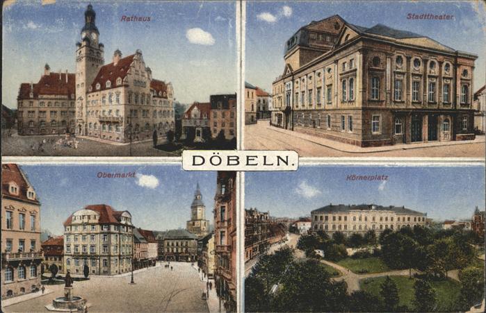 Doebeln Körnerplatz Stadttheater Rathaus Oberma