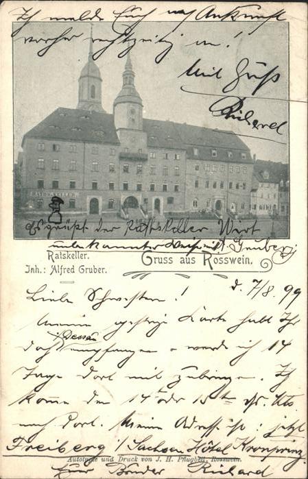 Rosswein Sachsen Ratskeller Inh. Alfred Gruber