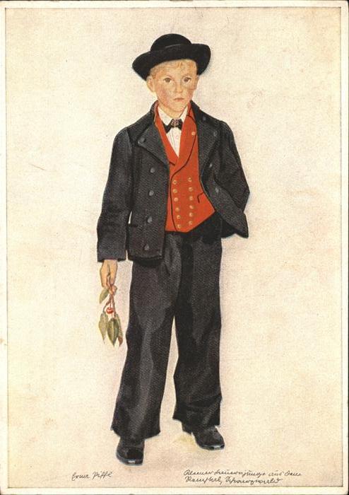 Schwarzwald Künstlerkarte Erna Piffl Kleiner Bauern