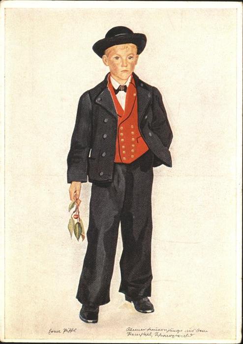 Schwarzwald Künstlerkarte Erna Piffl Kleiner Bauern