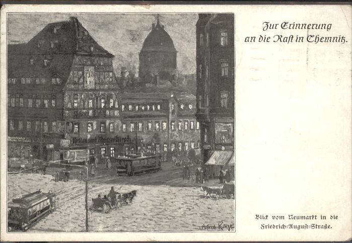 Chemnitz Feldpost Künstlerkarte Strassenbahn