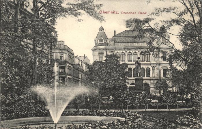 Chemnitz Dresdner Bank Springbrunnen