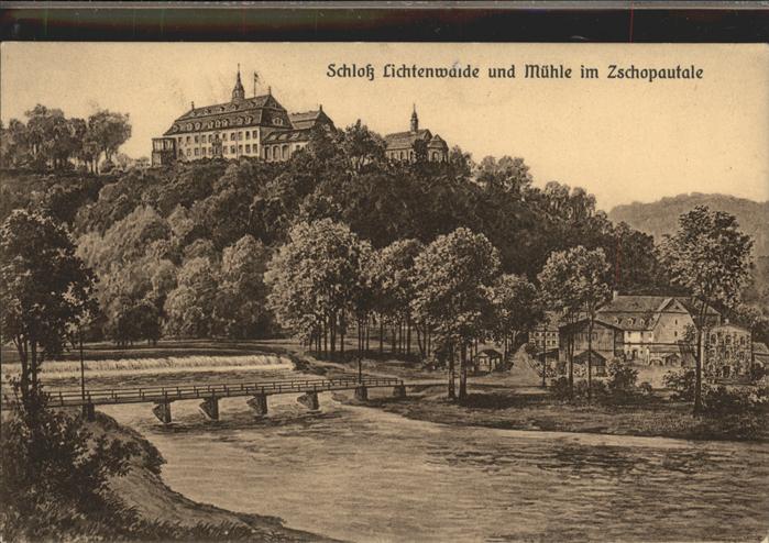 Lichtenwalde Sachsen Schloss und Muehle im Zschopautal