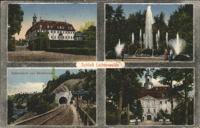 Lichtenwalde Sachsen Schloss Wasserspiele Bahnviadukt und Kö