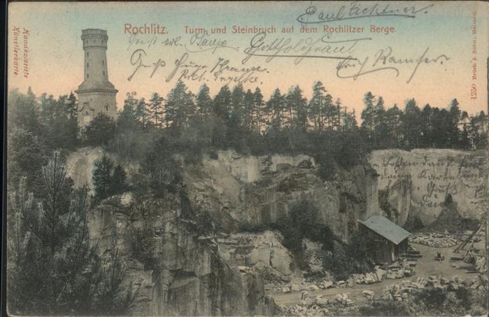 Rochlitz Sachsen Turm und Steinbrüche des Rochlitzer Ber