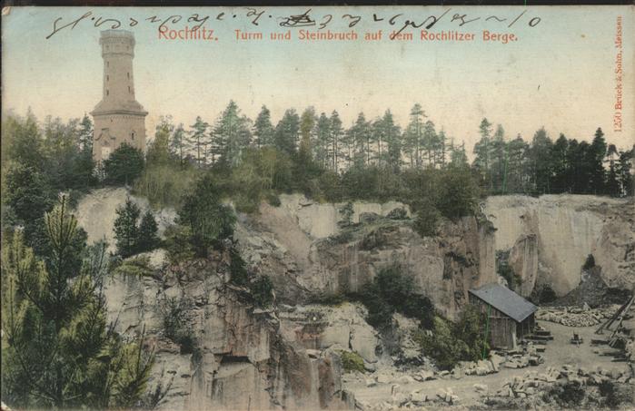 Rochlitz Sachsen Turm und Steinbrueche des Rochlitzer Berges