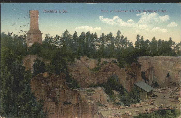 Rochlitz Sachsen Turm und Steinbrueche des Rochlitzer Berges