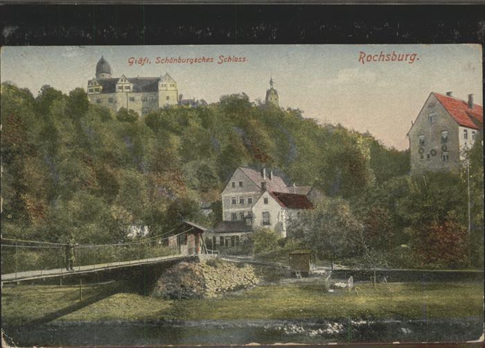 Rochsburg Schloss mit Muldehängebrücke