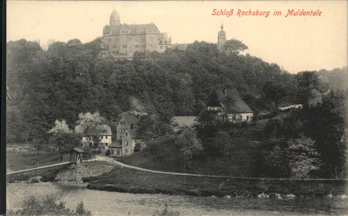 Rochsburg Schloss mit Mulde Hängebrücke