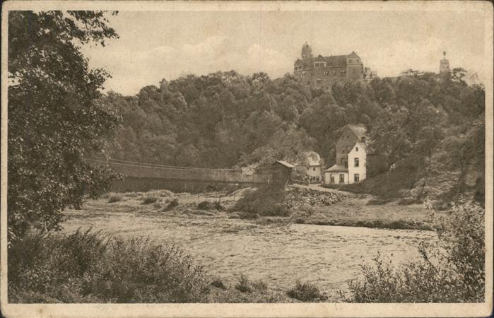 Rochsburg Schloss Mulde Haengebruecke