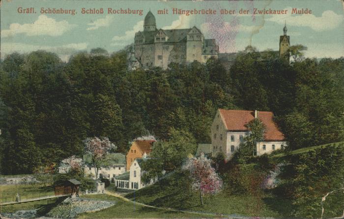 Rochsburg Gräfl Schönburger Schloss mit Mulde Hän