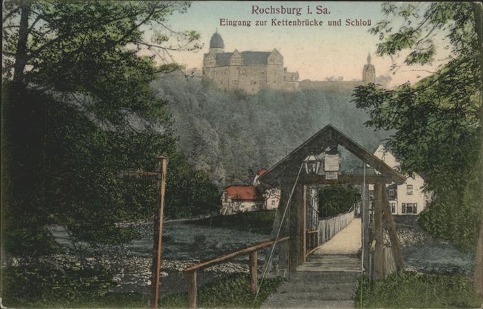 Rochsburg Kettenbrücke und Schloss