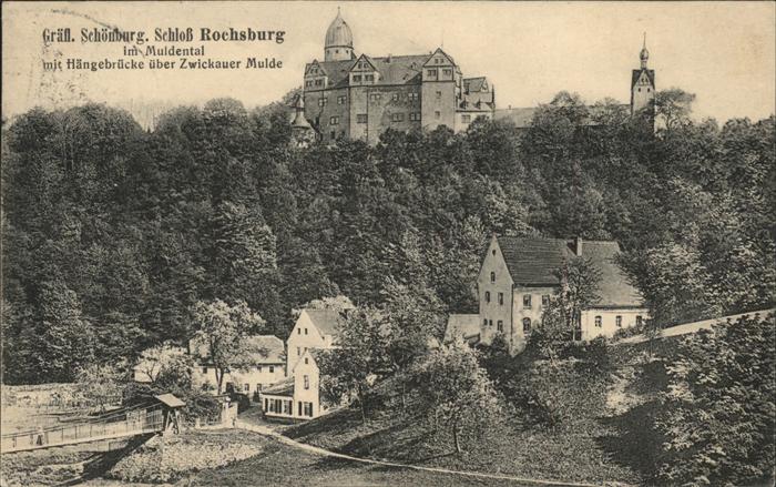 Rochsburg Gräfl Schönburger Schloss mit Mulde Hän