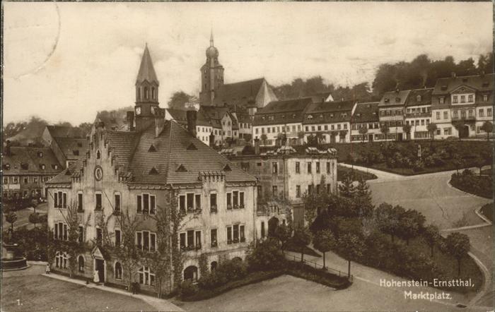 Hohenstein-Ernstthal Marktplatz Kirche Rathaus
