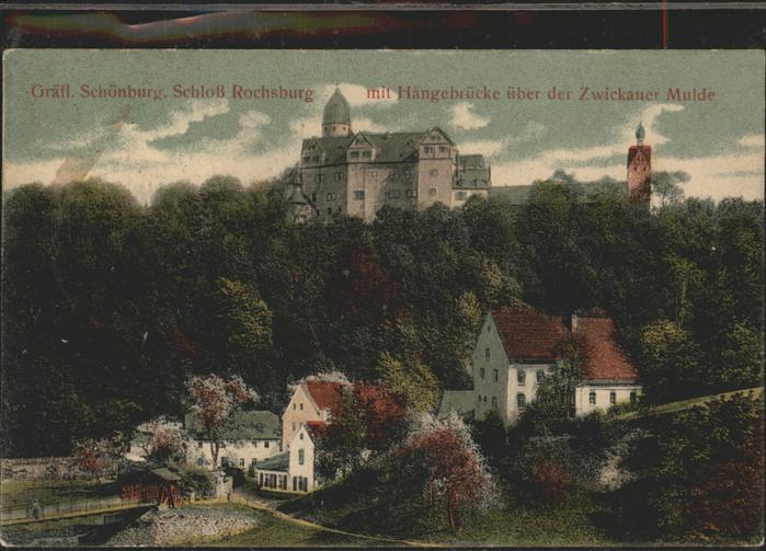 Rochsburg Gräfl Schönburger Schloss mit Mulde Hän
