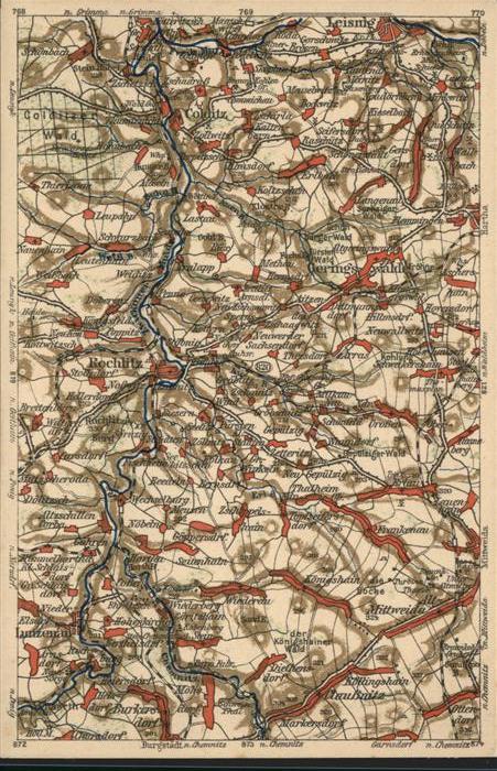 Rochlitz Sachsen und Umgebung Lankarte