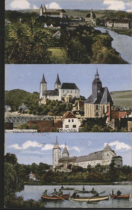 Rochlitz Sachsen Schloss mit Petrikirche Muldenpartie