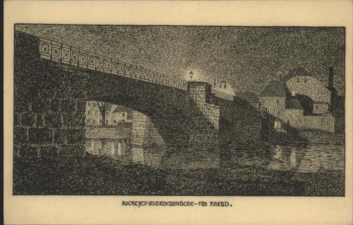Rochlitz Sachsen Muldenbrücke Illustration