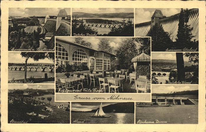 Moehnesee Restaurant Goch Sperrmauer Überlauf Del