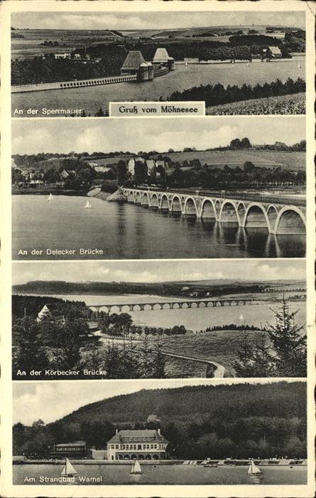 Moehnesee Sperrmauer Delecker Brücke Strandbad Kö