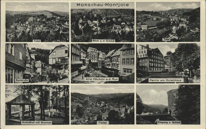 Monschau Montjoie NRW Total Schloss Rurstr Alte Haeuser Am Rotenhaus Schlosshof