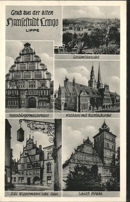 Lemgo Lippe NRW Panorama Hexenbuergermeisterhaus Rathaus Nicolaikirche Klipperma