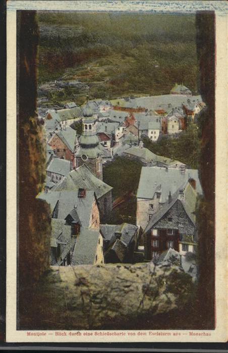 Montjoie Monschau Blick durch eine Schiess Scharte vom Es