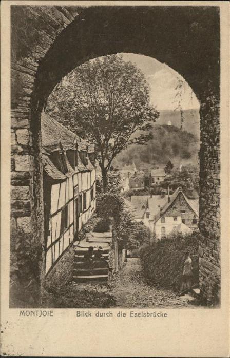 Montjoie Monschau Blick durch die Eselsbrücke