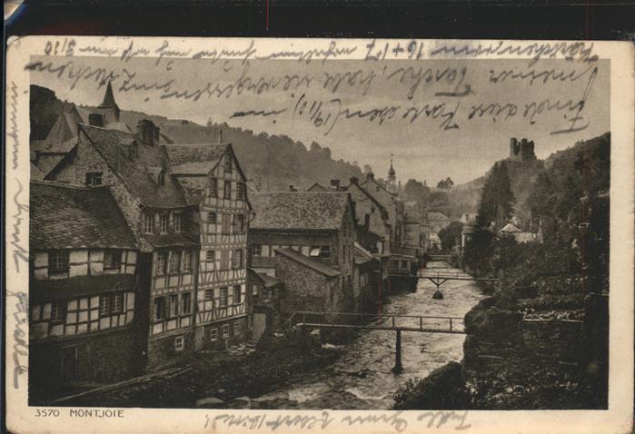 Montjoie Monschau Rurpartie mit Ruine Haller Feldpost