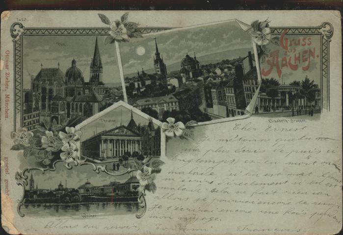 AACHEN NRW Dom Theater Elisabeth Brunnen Weiher