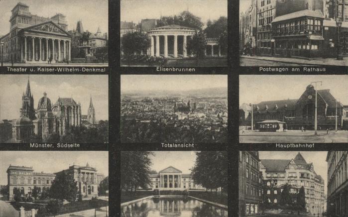 AACHEN NRW Theater Kaiser Wilhelm Denkmal Eisenbrunen Postwagen Rathaus Muenster
