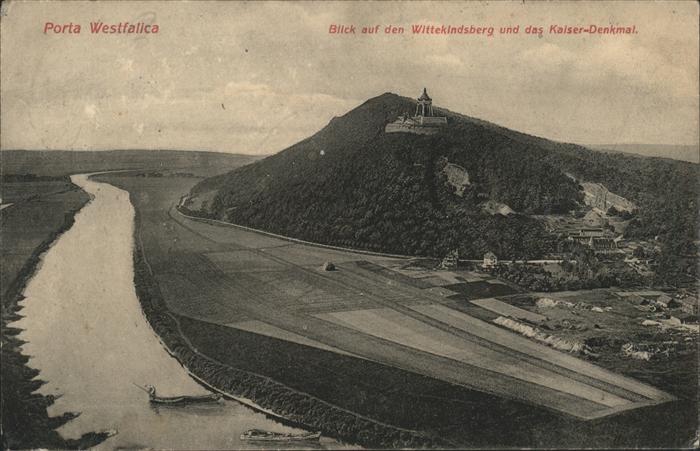 Porta Westfalica Wittekindsberg mit Kaiser Denkmal