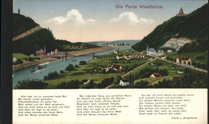 Porta Westfalica Panorama Wesergedicht