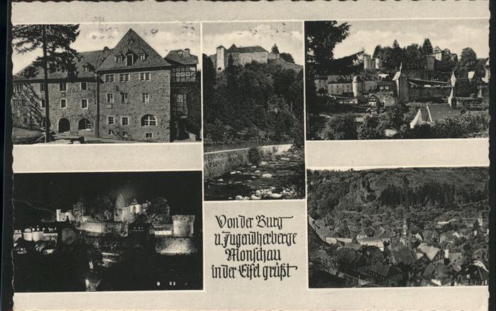 Monschau Montjoie NRW Panorama Burg und Jugendherberge