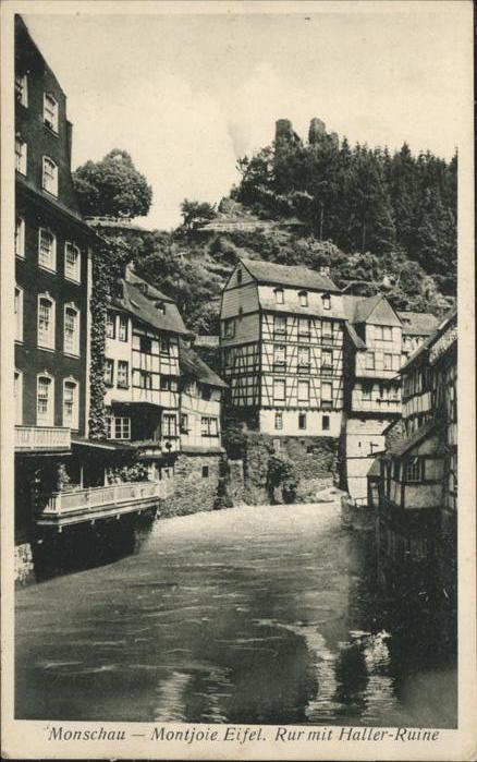 Monschau Montjoie NRW Rur mit Haller Ruine