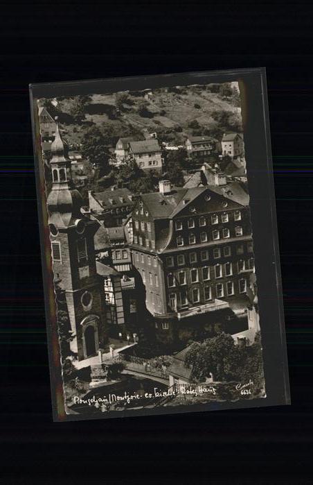 Monschau Montjoie NRW Ev Kirche und Rotes Haus