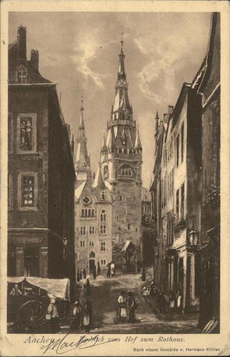 AACHEN NRW Blick vom Hof zum Rathaus