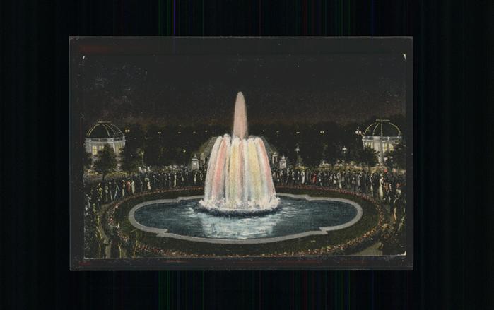 Bad Oeynhausen Abend im Kurgarten Springbrunnen