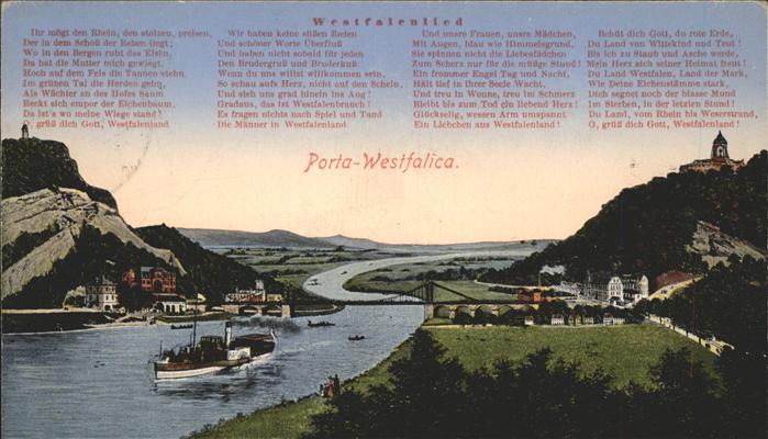 Porta Westfalica Panorama Dampfer Weserlied