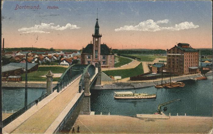 DORTMUND  CITY Hafen Bruecke Dampfer