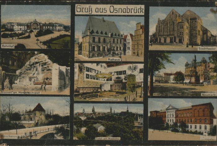 OSNABRueCK  CITY Bahnhof Rathaus Stadttheater Friedenssaal Neumarkt Hasetor Herr